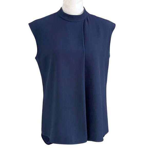 TED BAKER VANIAH NAVY TANK BLOUSE EASY LONGLINE TOP - M - Picture 2 of 10